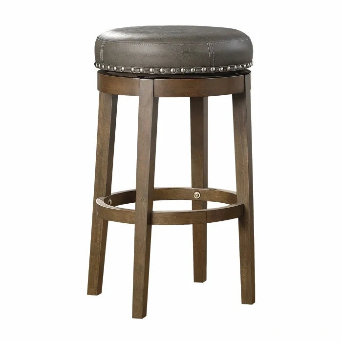 5681GRY-29 - Round Swivel Pub Height Stool, Gray