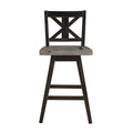 Amsonia Swivel Counter Height Chair in Gray and Black (Set of 2)