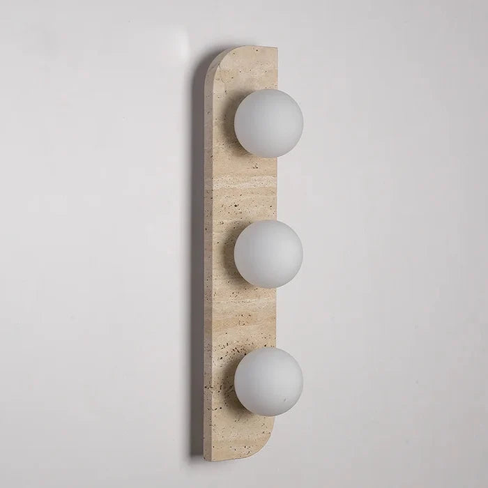 Natural travertine wall sconce glass globe wall lamp