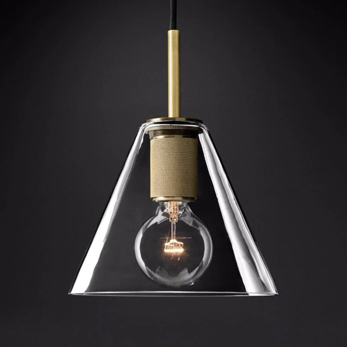 industrial art deco pendant brass glass lamp