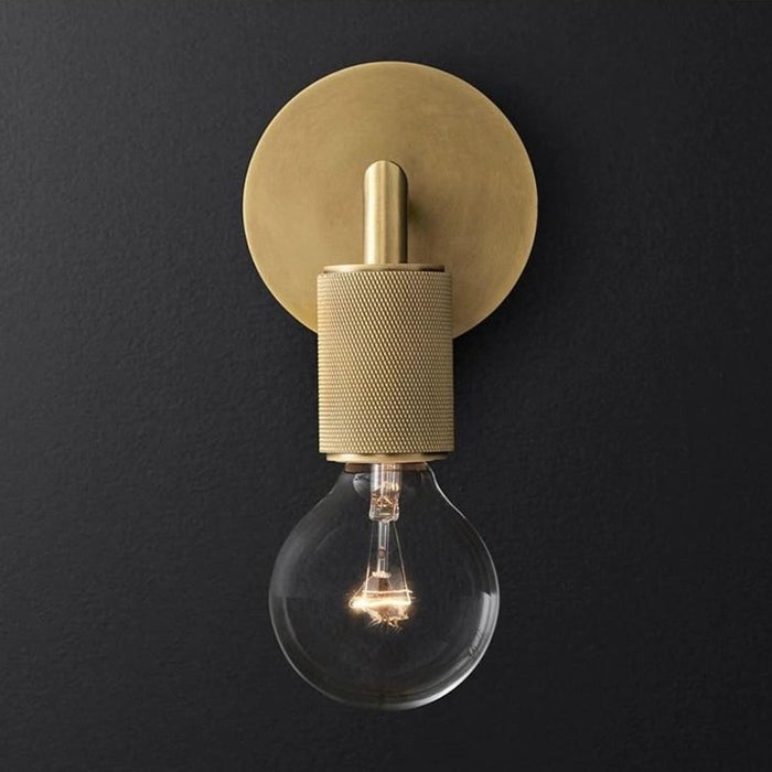 Armed Retro Brass Wall Sconce industrial art deco wall lamp brass glass