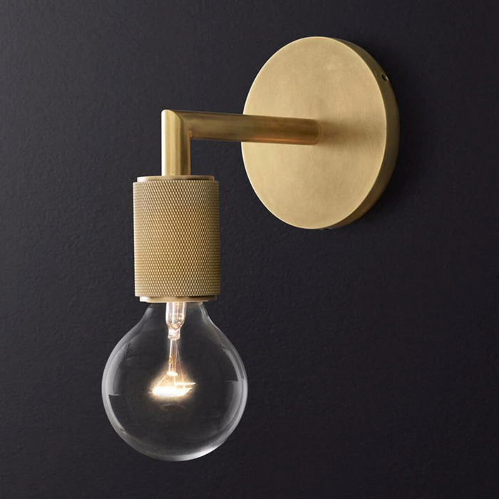 industrial art deco wall lamp brass glass