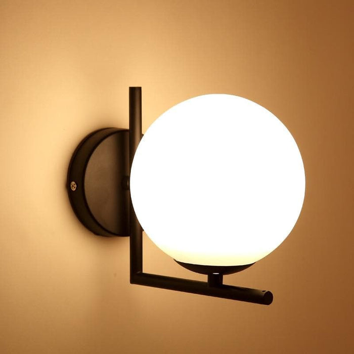 Black Metal Wall Sconce Globe Shape with stand