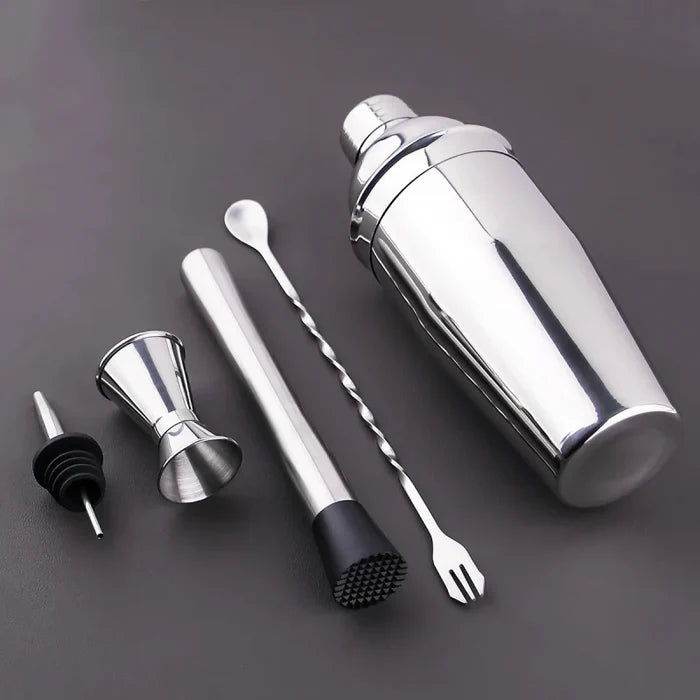 5-Piece Stainless Steel Cocktail Shaker set 700ml Bartender Kit Cocktail Tools Set Cocktail Shaker-Letifly Lights and Decor