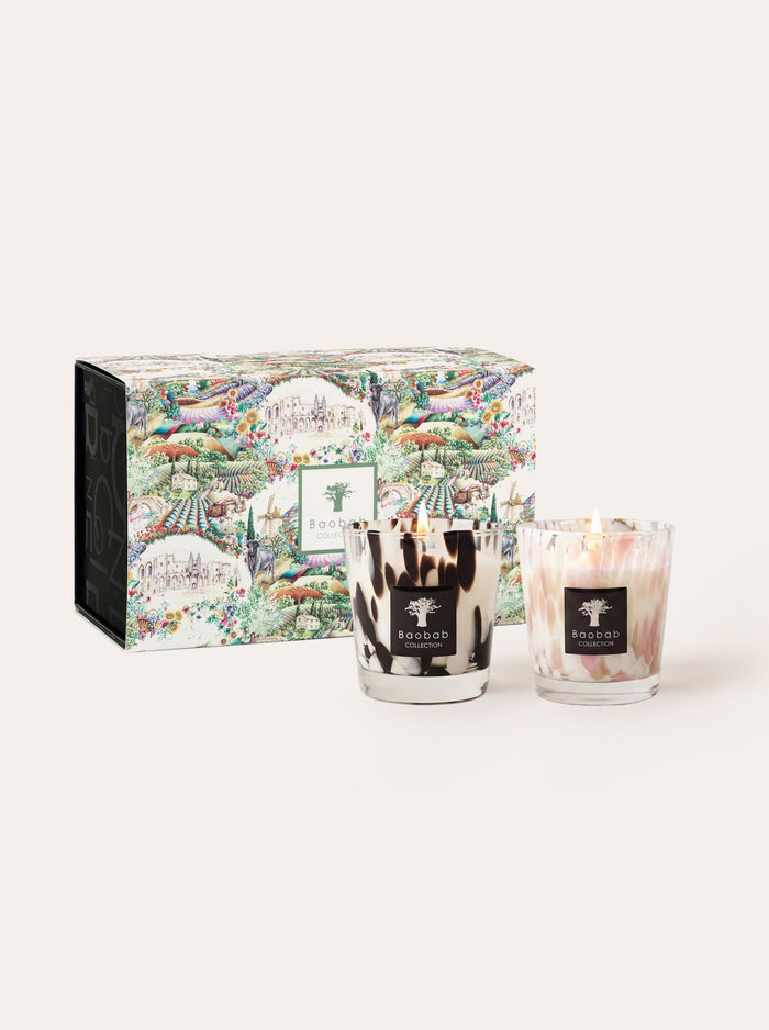 BLACK & WHITE PEARLS CANDLE DUO