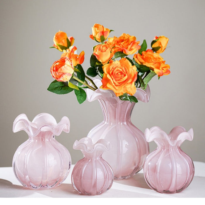 Blown Glass Ruffle Vase