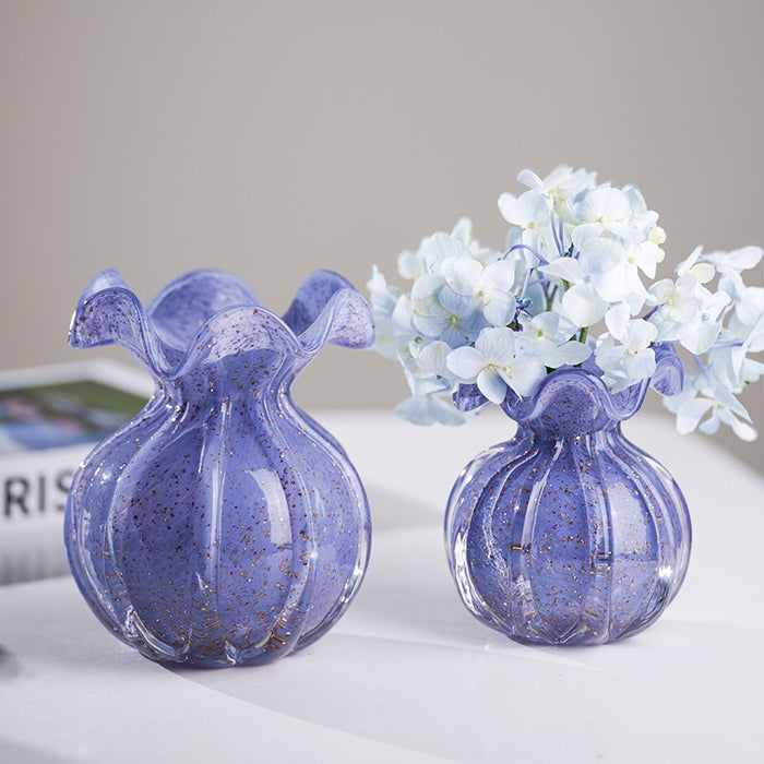 Blown Glass Ruffle Vase