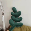 Leaf pillow plush green tropical decorative cozy sofa cushion