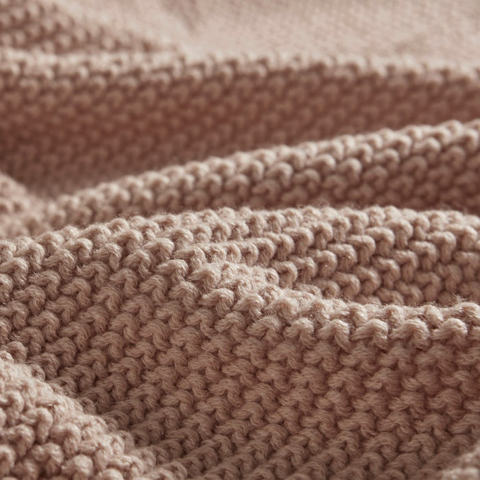Bree Knit Throw and Pillow Set Textured Soft Blanket Cozy Living Room Accent