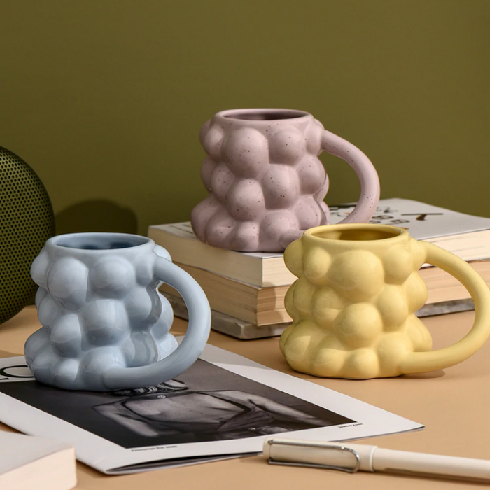 Bubble Shaped Cub Ceramic Mug for Water and Coffee Cup
