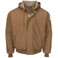 Bulwark® Men's Heavyweight FR Insulated Brown Duck Hooded Jacket - JLH6
