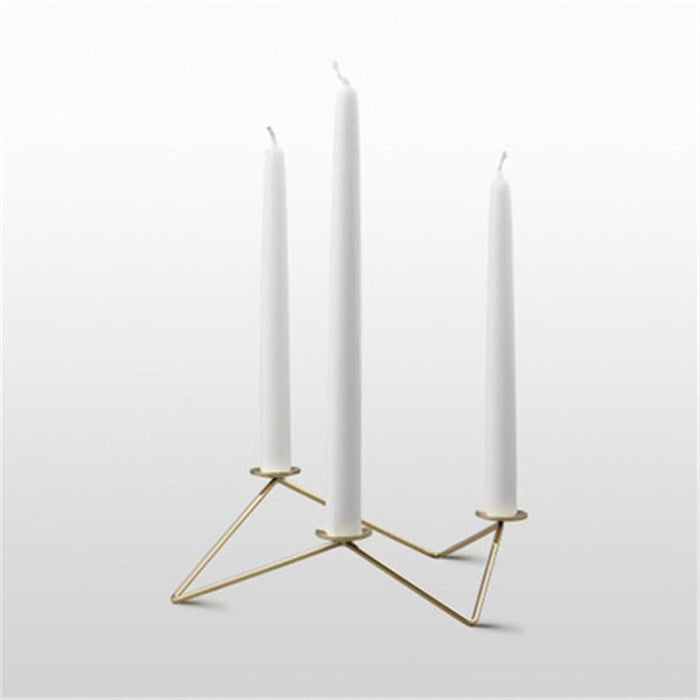 Metal candle holder for three candles