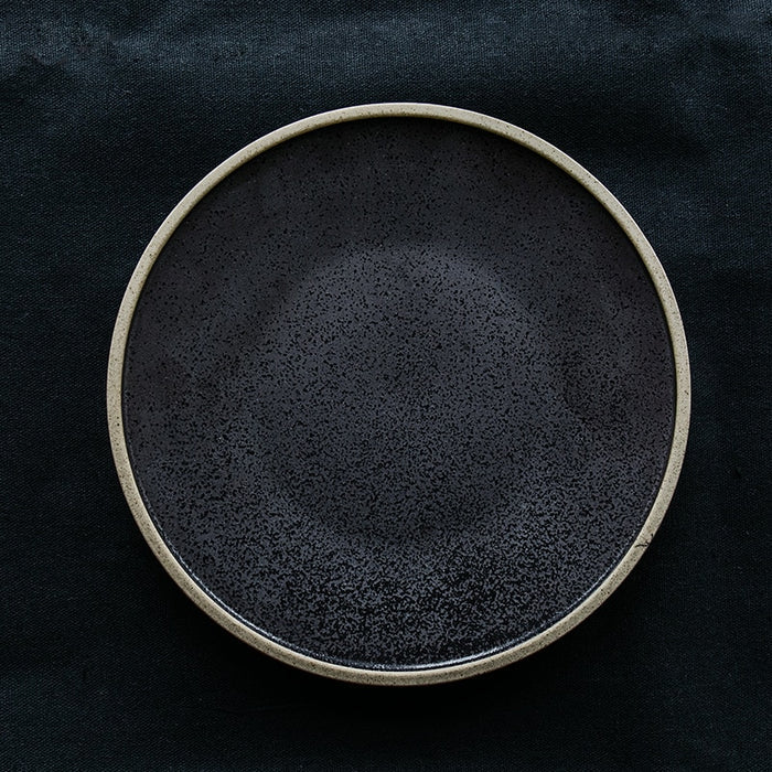 Ceramic Round Black Casted Iron Dinner Plate