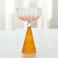Retro Creative Cocktail Glasses tinted glass textured design with glass bead