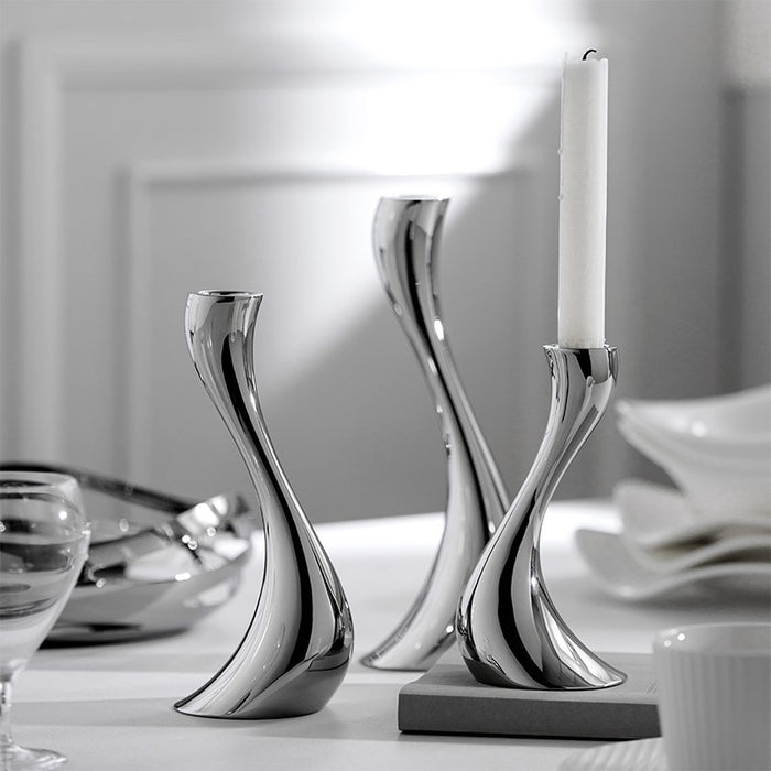 Chrome Wave Candle Holders-Letifly Lights and Decor
