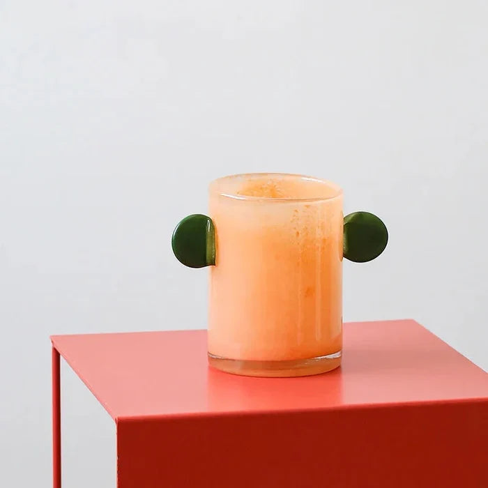 Glass vase colorful gradient colorblock modern playful decorative centerpiece flower vase