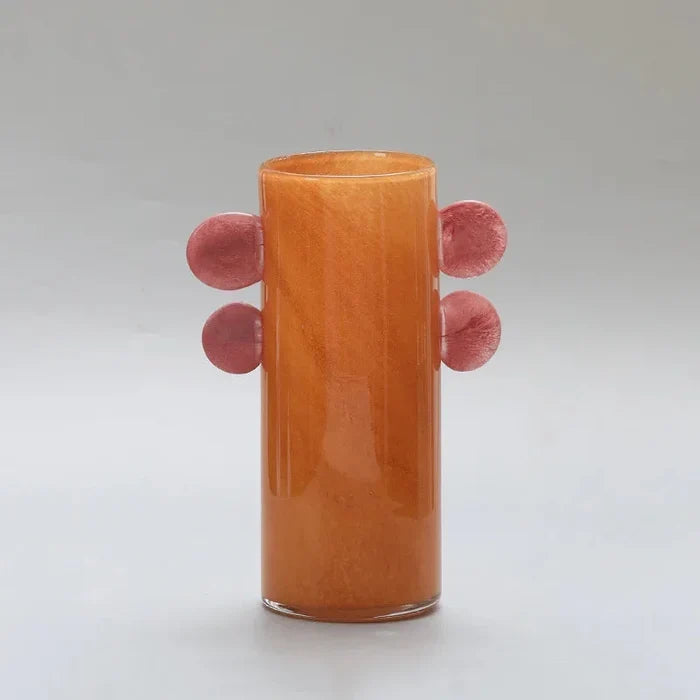 Glass vase colorful gradient colorblock modern playful decorative centerpiece flower vase