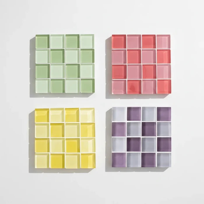 Color Tile Coaster Set-Letifly Lights and Decor