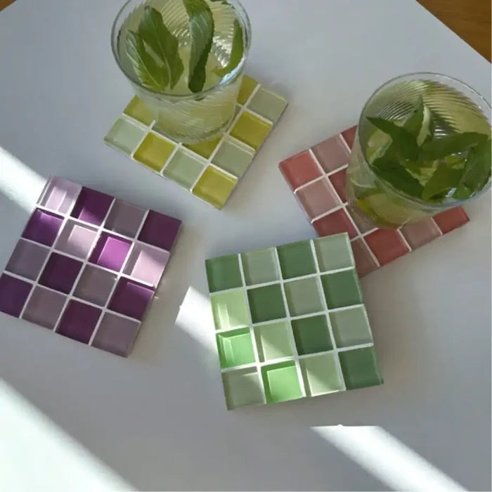 Color Tile Coaster Set-Letifly Lights and Decor