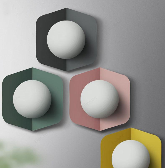 Round Macarons globe wall sconce