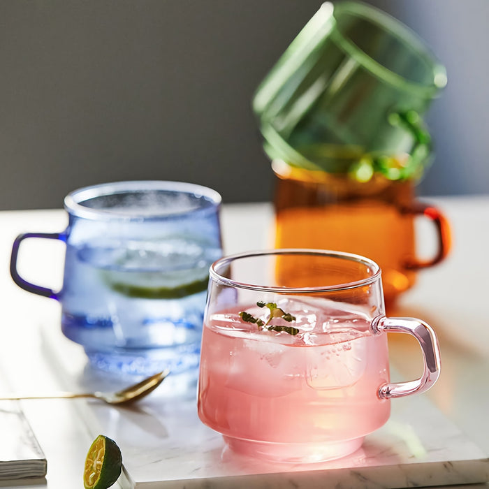 colorful glass tea cup