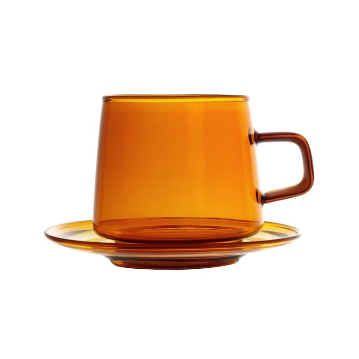 orange glass tea cup