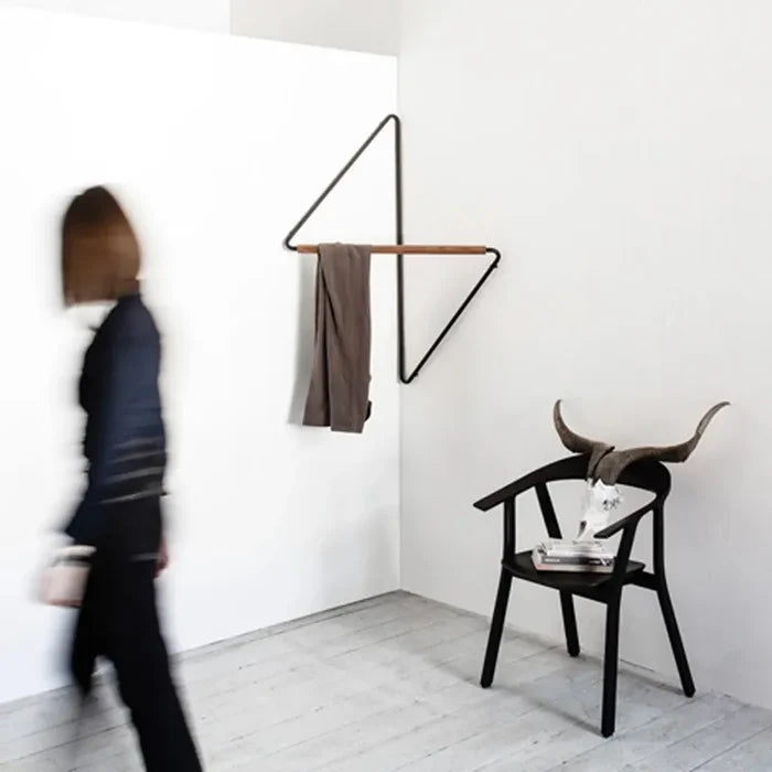 Wall rack geometric corner hanger minimalist metal wood coat rack modern storage