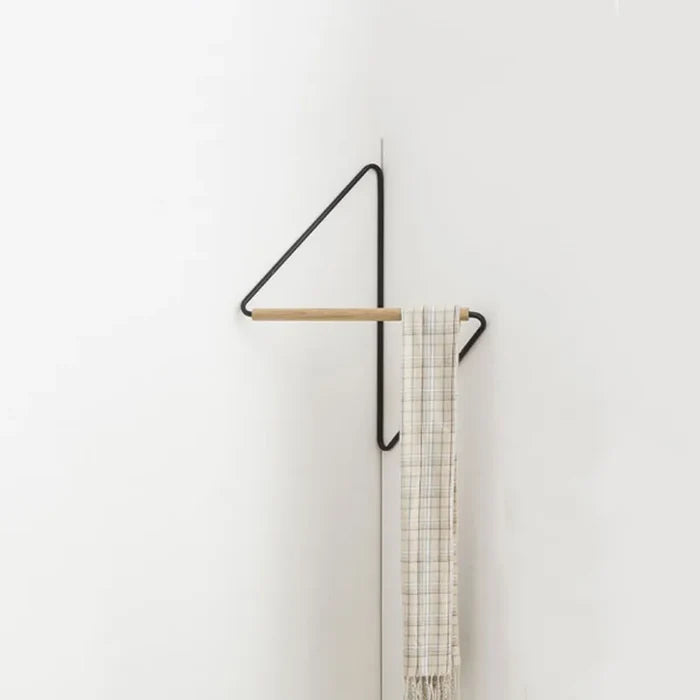 Wall rack geometric corner hanger minimalist metal wood coat rack modern storage