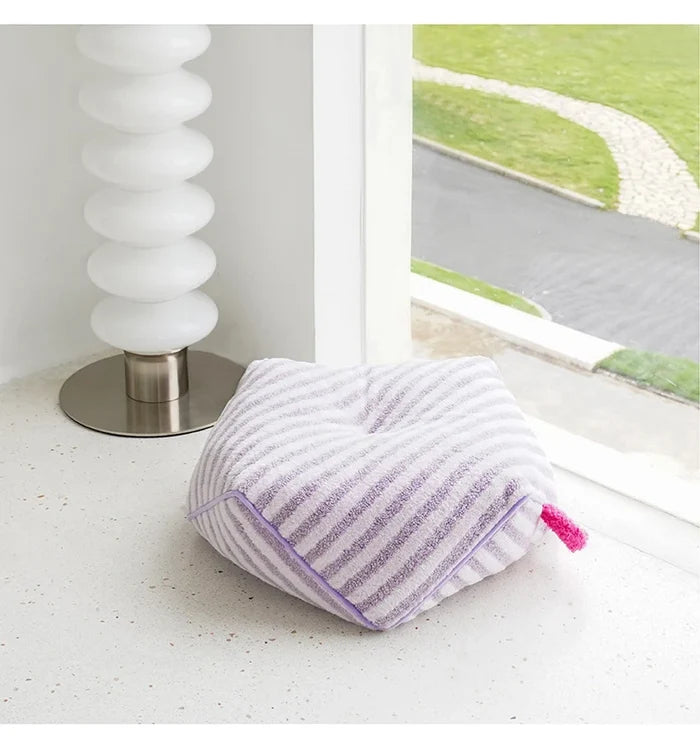 Pet sofa coral fleece striped warm machine washable pet lounger
