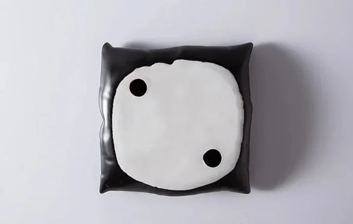 Creative pillow ceramic cold dish, high-end hotel artistic tableware, Cushion Contour Bowl for modern sculptural plating