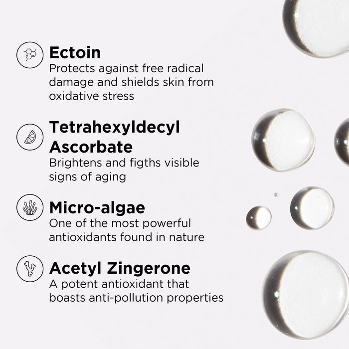 texture shot with list of ingredient specific benefits
