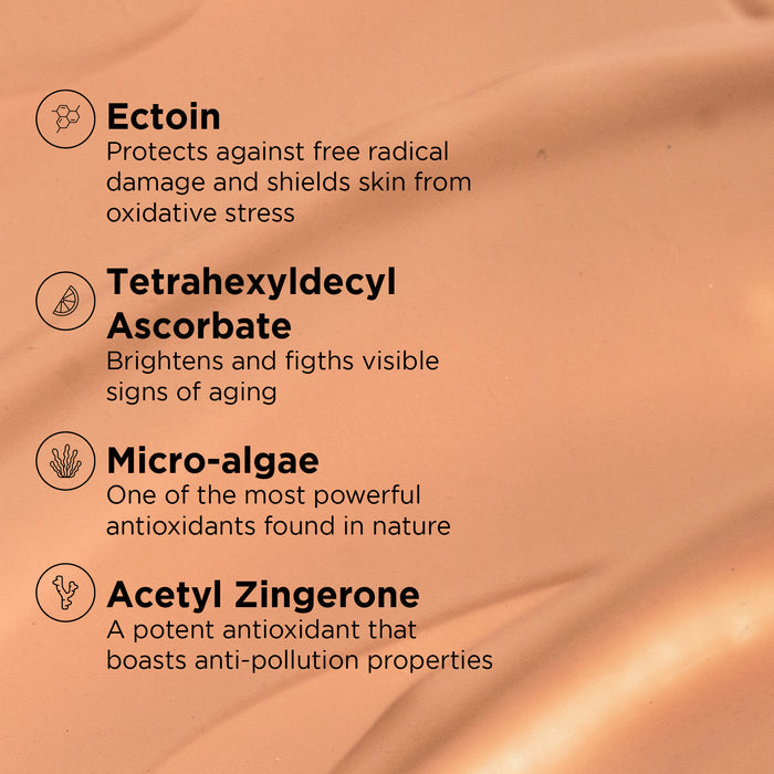 texture background with ingredient benefits callouts