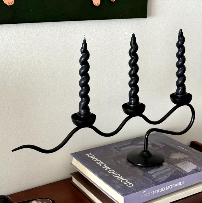 Deco Wave Iron Candle Holder-Letifly Lights and Decor