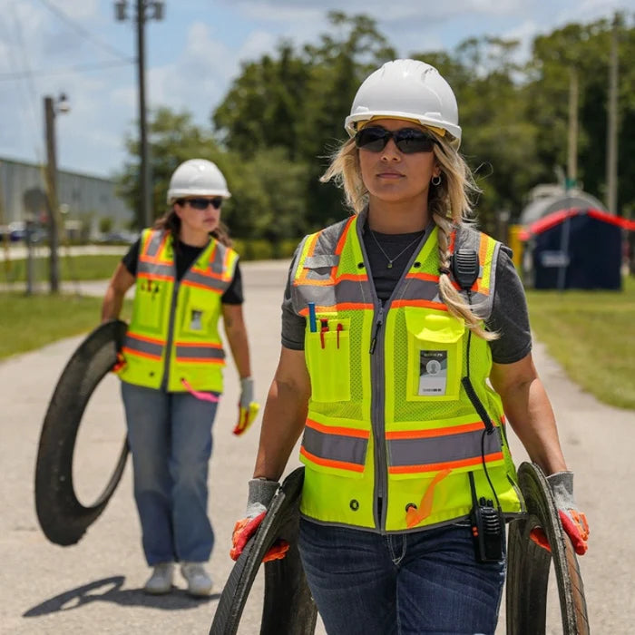 DOME75®  ANSI Class 2 Hi-Vis Contrast Women's Heavy Duty Surveyors Vest with ProPocket™ - OV6123W