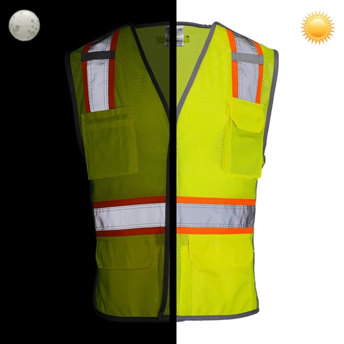 DOME75® DYNAMIC SERIES ANSI Class 2 Hi-Vis 5-Point Breakaway Mesh Safety Vest - DV2123BA
