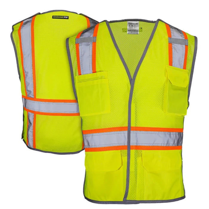 DOME75® DYNAMIC SERIES ANSI Class 2 Hi-Vis 5-Point Breakaway Mesh Safety Vest - DV2123BA