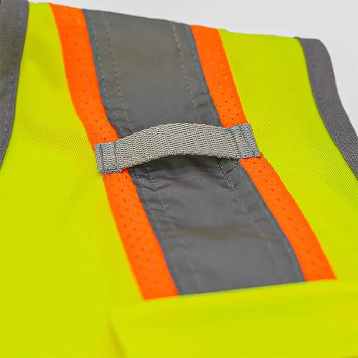 DOME75® DYNAMIC SERIES ANSI Class 2 Solid Front/Mesh Back Hi-Vis Contrast Safety Vest - DV2123S