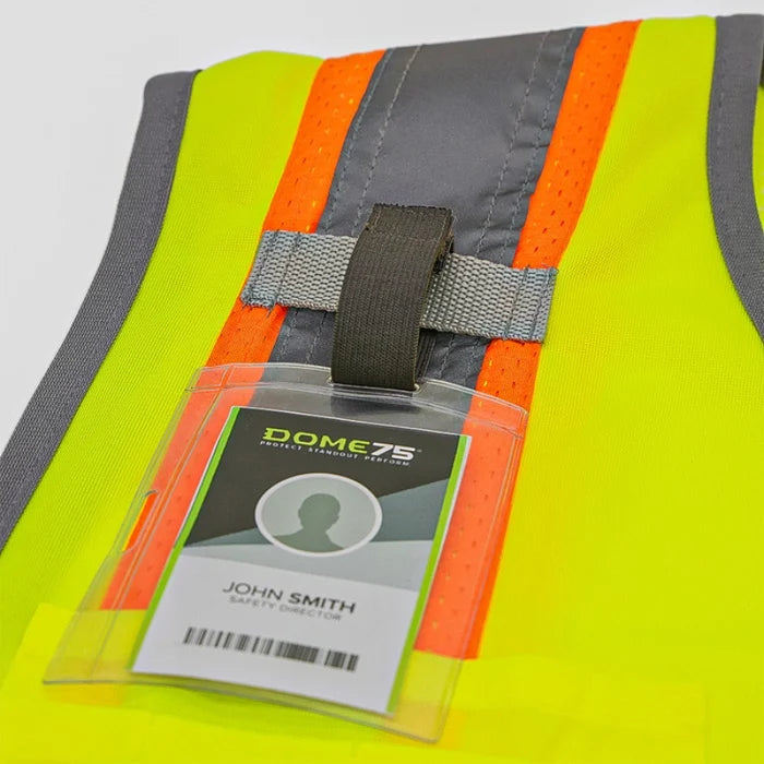 DOME75® DYNAMIC SERIES ANSI Class 2 Solid Front/Mesh Back Hi-Vis Contrast Safety Vest - DV2123S