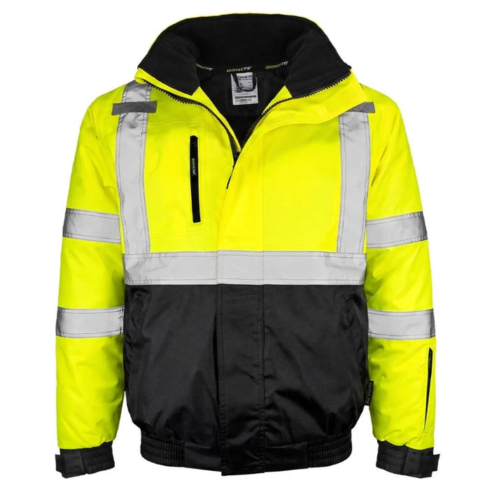 DOME75® DYNAMIC Series Hi-Vis ANSI Class 3 Black Bottom Thermal Bomber Jacket - DJB3832