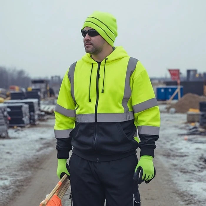 DOME75®  DYNAMIC Series Hi-Vis ANSI Class 3 Viz-Tuff Fleece Full-Zip Hoodie - DHZ1632