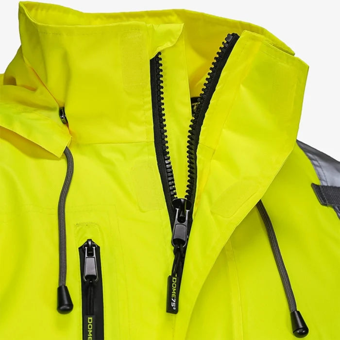 DOME75® DYNAMIC Series Rain Tamer ANSI Class 3 Black Bottom Rain Trench Coat - DRT3432