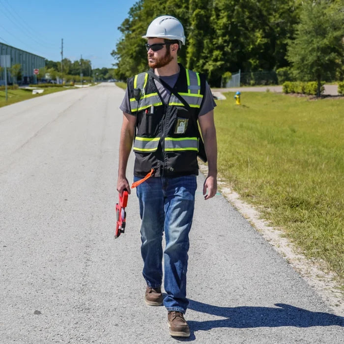 DOME75® OV6100 Enhanced Visibility Heavy Duty Utility Vest - OV6183-BKHY