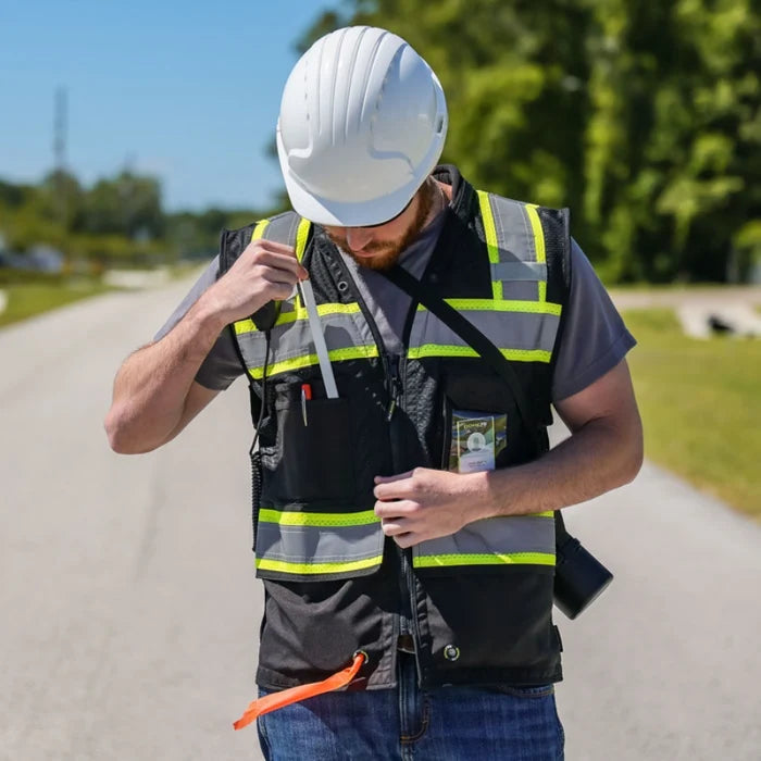 DOME75® OV6100 Enhanced Visibility Heavy Duty Utility Vest - OV6183-BKHY