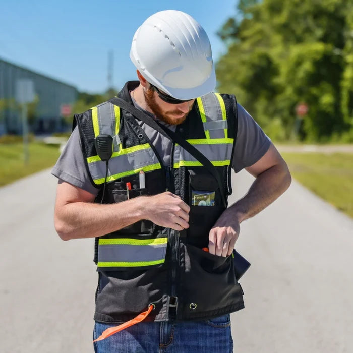DOME75® OV6100 Enhanced Visibility Heavy Duty Utility Vest - OV6183-BKHY
