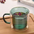 Double Wall Glass Mug green