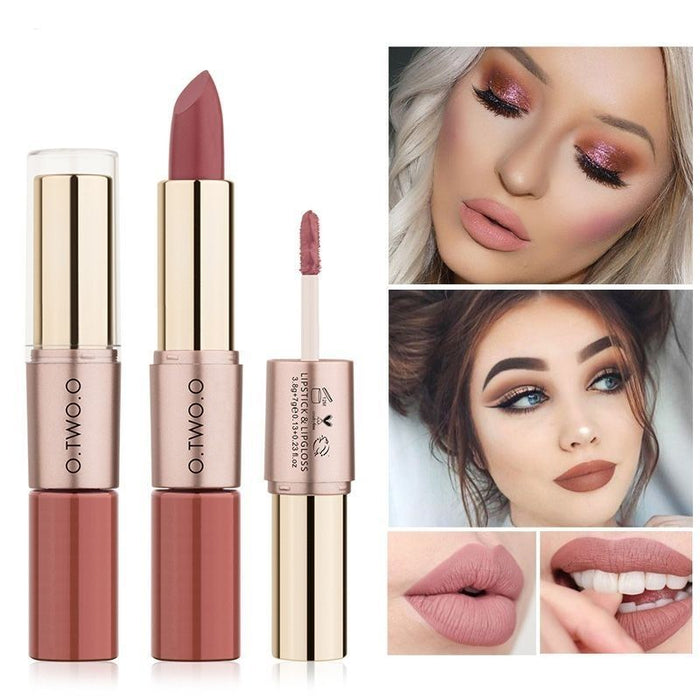 double-headed lipstick lip glaze lipstick long-lasting sweat-proof waterproof