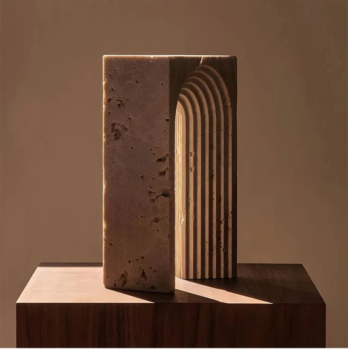 minimalist travertine marble stone sculptures for home decor