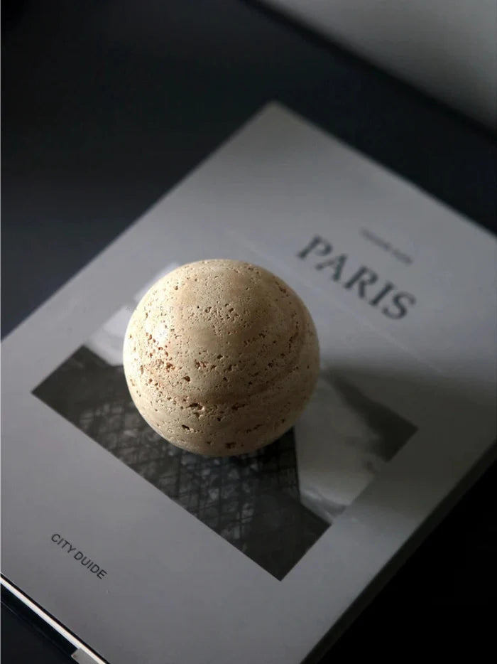 minimalist travertine marble stone sculptures for home decor