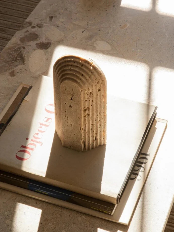 minimalist travertine marble stone sculptures for home decor