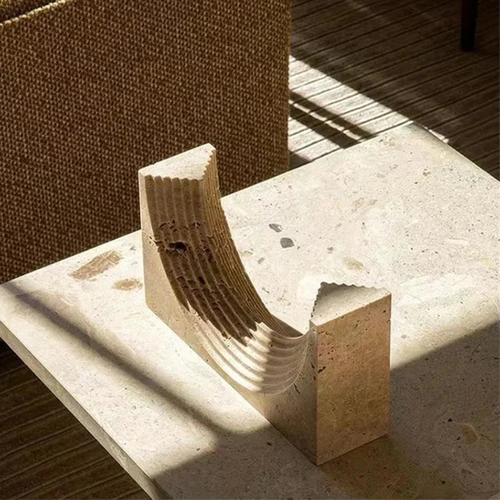 minimalist travertine marble stone sculptures for home decor